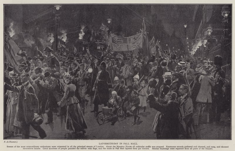 Ladysmith-nap a Pall Mallban (litho) alkotó: Frederic de Haenen