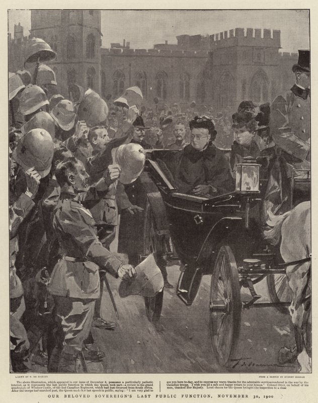 Szeretett uralkodónk utolsó nyilvános rendezvénye, 1900. november 30. alkotó: Frederic de Haenen