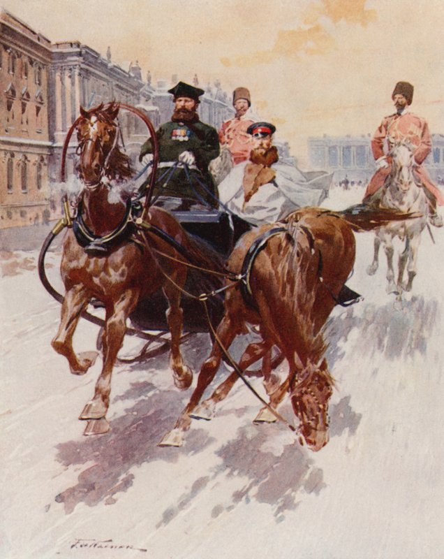 Szánkózás a Pristyazhka-val vagy a melléklóval alkotó: Frederic de Haenen