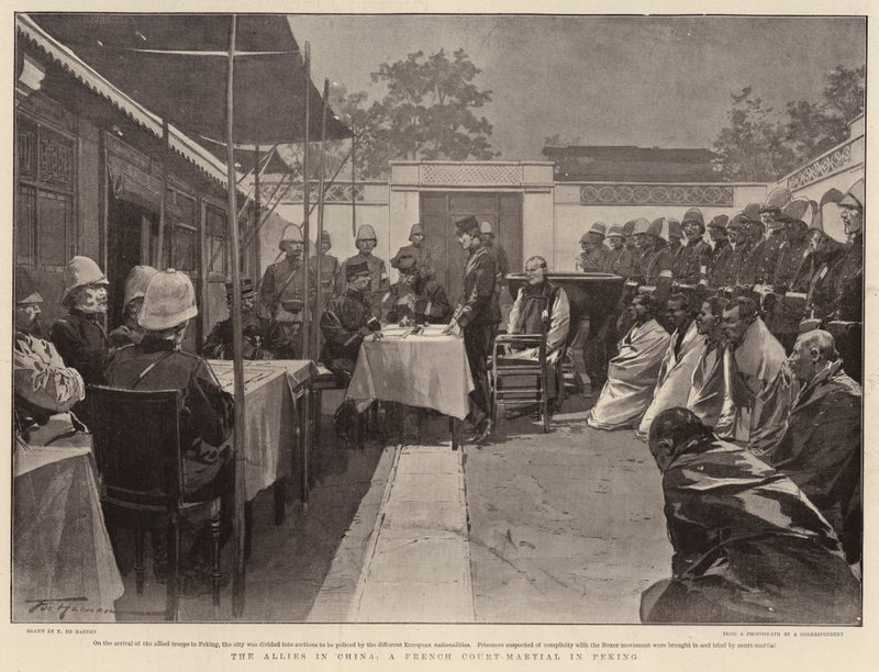 Szövetségesek Kínában, francia hadbíróság Pekingben alkotó: Frederic de Haenen
