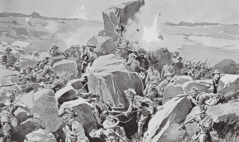 A városi birodalmi önkéntesek akcióban (litográfia) alkotó: Frederic de Haenen