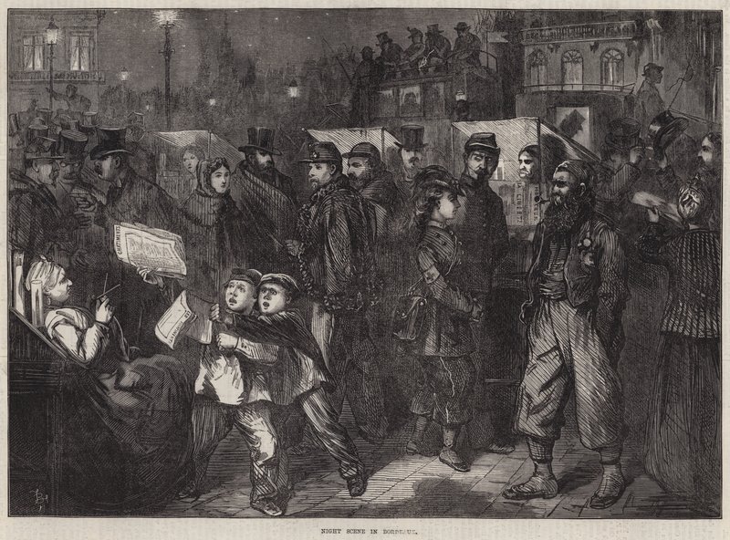 Éjszakai jelenet Bordeaux-ban alkotó: Frederick Barnard