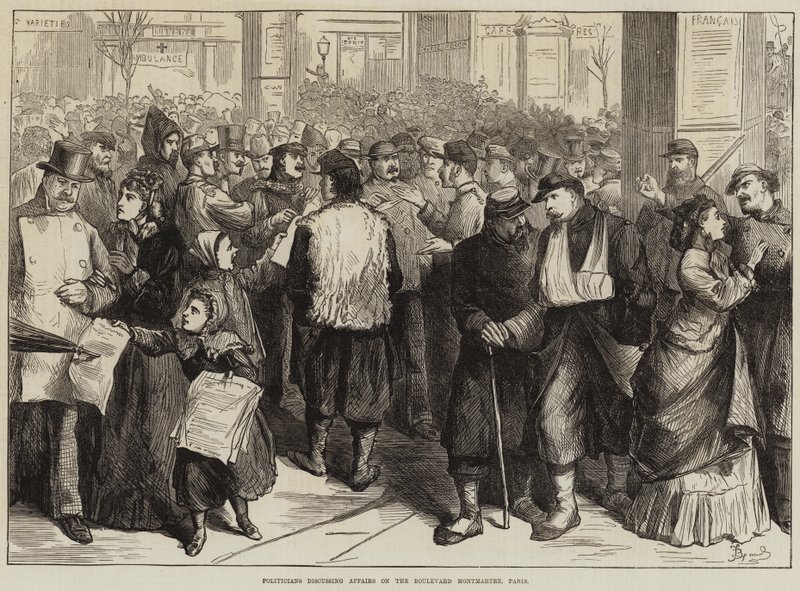 Politikusok a párizsi Boulevard Montmartre-on tárgyaló ügyekről alkotó: Frederick Barnard