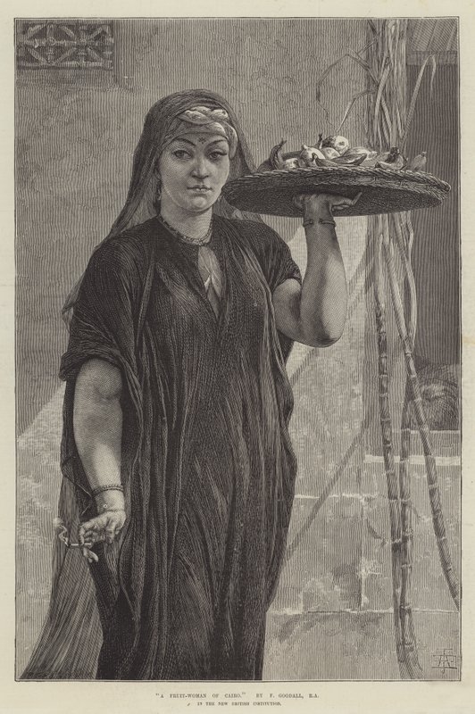 Egy kairói gyümölcsös nő alkotó: Frederick Goodall