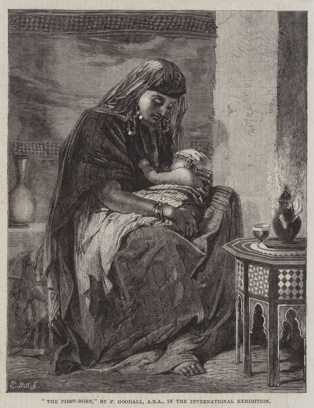 Az Elsőszülött, a Nemzetközi Kiállításon alkotó: Frederick Goodall
