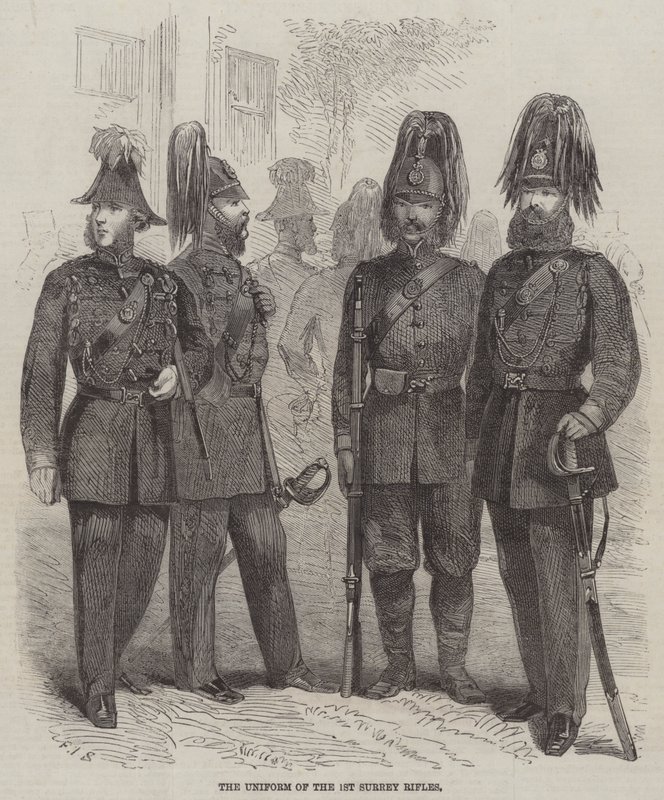 Az 1. Surrey-puskák egyenruhája alkotó: Frederick John Skill