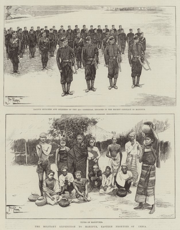 Katonai expedíció Manipurba, India keleti határán alkotó: Frederick Pegram