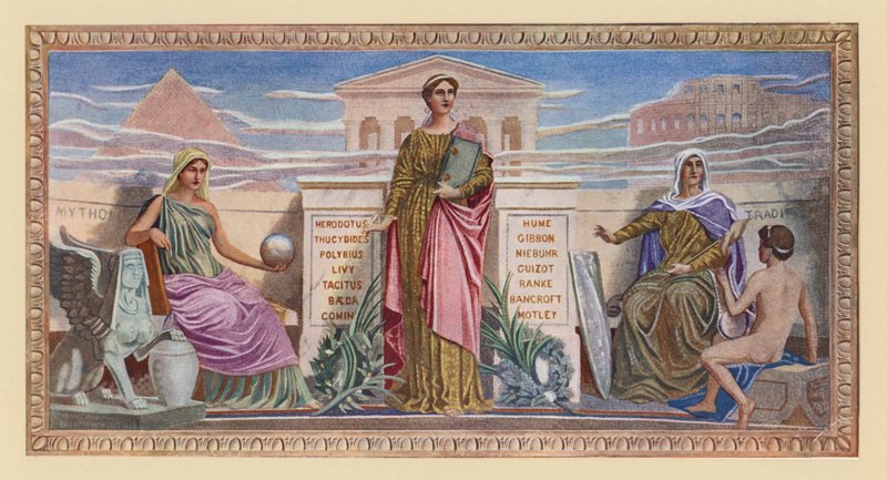 Történelem (színes litográfia) alkotó: Frederick (after) Dielman