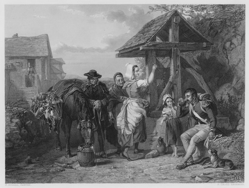 A fáradt katona, a képről a Vernon Galériában (metszet) alkotó: Frederick (after) Goodall