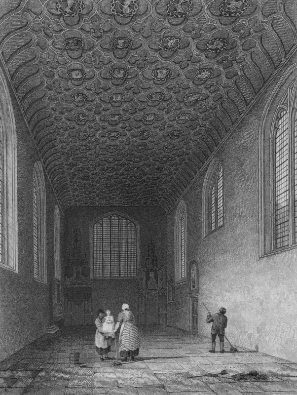 A Savoy-kápolna belseje, Westminster (metszet) alkotó: Frederick (after) Nash