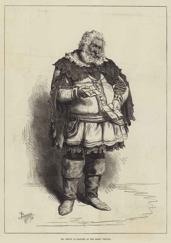 Mr. Phelps, mint Falstaff, a Gaiety Színházban alkotó: Frederick Barnard