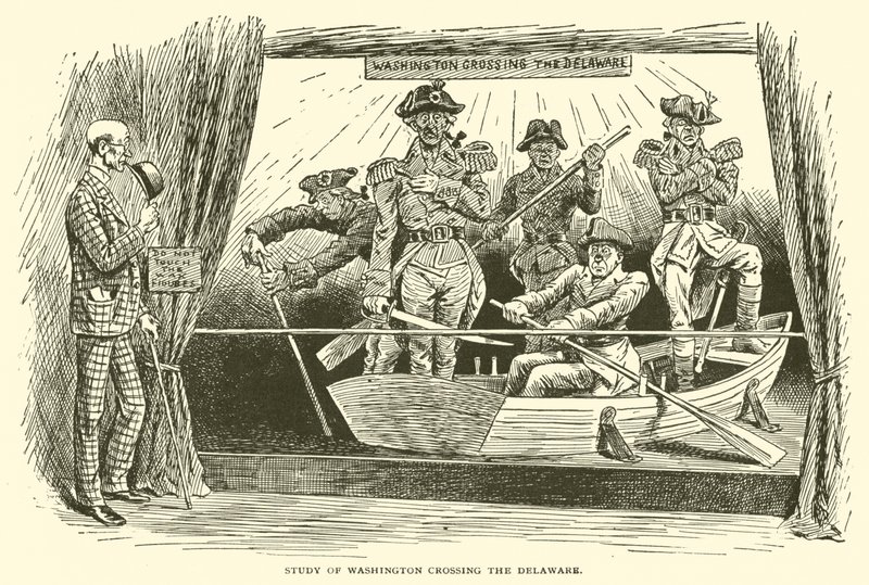 Tanulmány Washington átkeléséről a Delaware-en alkotó: Frederick Burr Opper