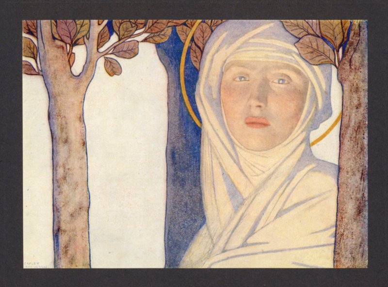 Szent Menyasszony, 6. század, február 1-jei ünnep (színes litográfia) alkotó: Frederick Cayley Robinson