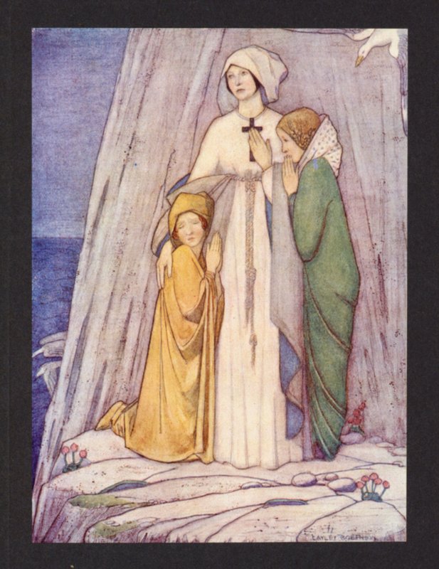 Szent Etheldreda, 8. század, június 23-i ünnep (színes litográfia) alkotó: Frederick Cayley Robinson