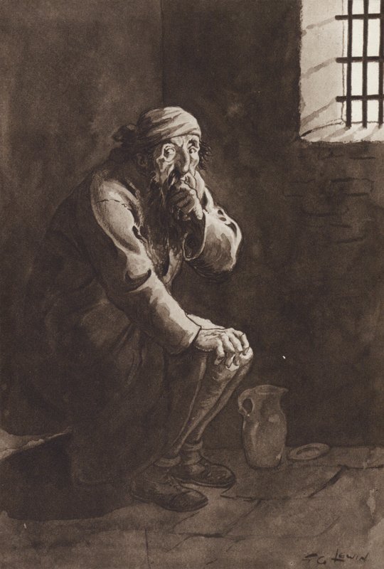Fagin, Oliver Twisttől, Charles Dickens (mélynyomás) alkotó: Frederick George Lewin