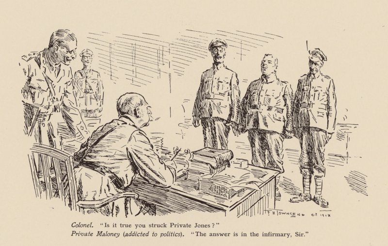 Katona egy bajtárs megütése miatt (litho) alkotó: Frederick Henry Townsend