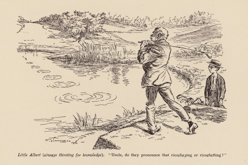 "Bácsikám, ezt Ricoshayingnek vagy Ricochettingnek ejtik" (litó) alkotó: Frederick Henry Townsend