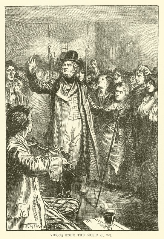 Vidocq leállítja a zenét (metszet) alkotó: Frederick Henry Townsend