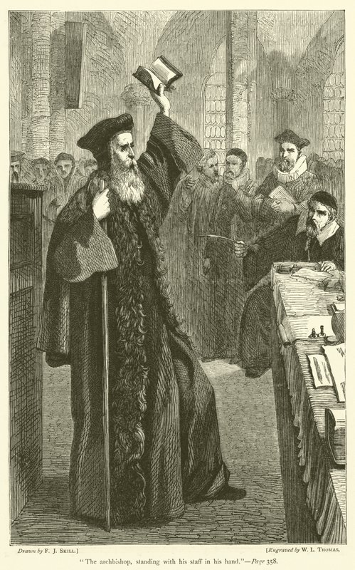 Az érsek botjával a kezében áll alkotó: Frederick John Skill