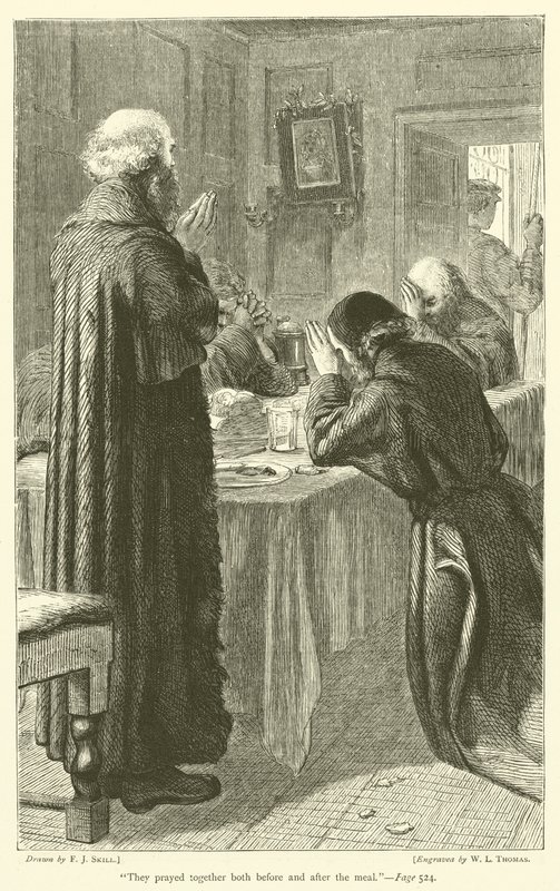 Együtt imádkoztak étkezés előtt és után is alkotó: Frederick John Skill