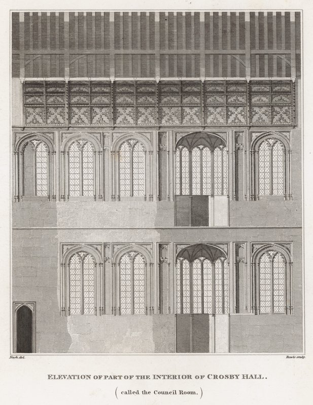 A Crosby Hall belső részének megemelése alkotó: Frederick Nash