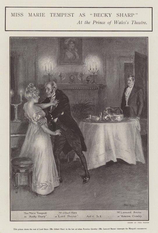 Miss Marie Tempest Becky Sharp szerepében a londoni Prince of Wales