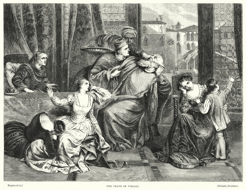 Foscari halála (metszet) alkotó: Frederick Richard Pickersgill