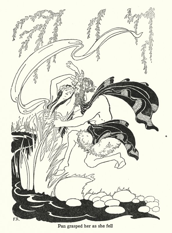 Pán megragadta őt, amikor elesett (litho) alkotó: Frederick Richardson