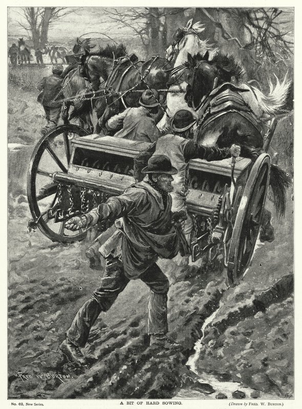 Egy kis kemény vetés (litho) alkotó: Frederick William (after) Burton