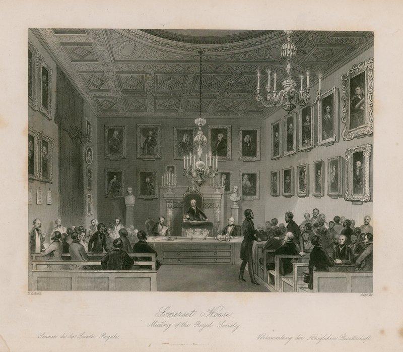 Somerset House, a Royal Society ülése alkotó: Frederick William Fairholt