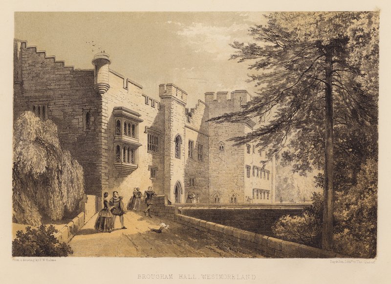 Brougham Hall, Westmoreland (akvatinta) alkotó: Frederick William Hulme
