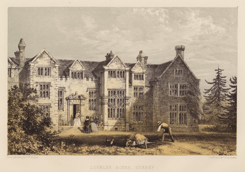 Loseley House, Surrey (akvatinta) alkotó: Frederick William Hulme