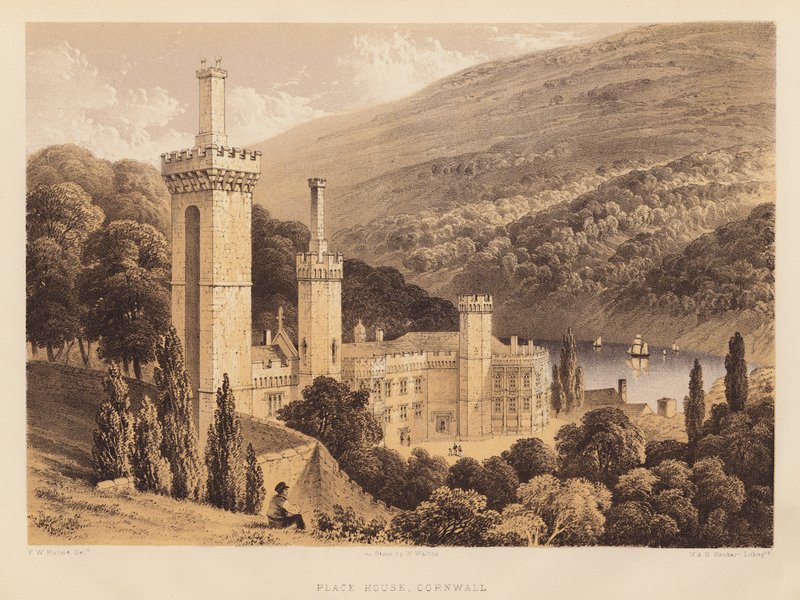 Place House, Cornwall (akvatinta) alkotó: Frederick William Hulme