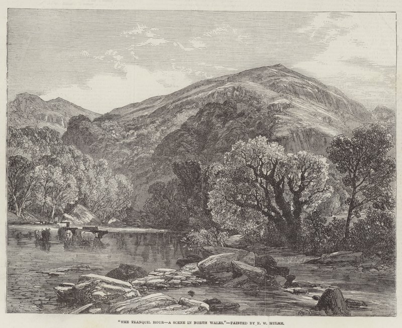 A Nyugodt óra, egy jelenet Észak-Walesben alkotó: Frederick William Hulme