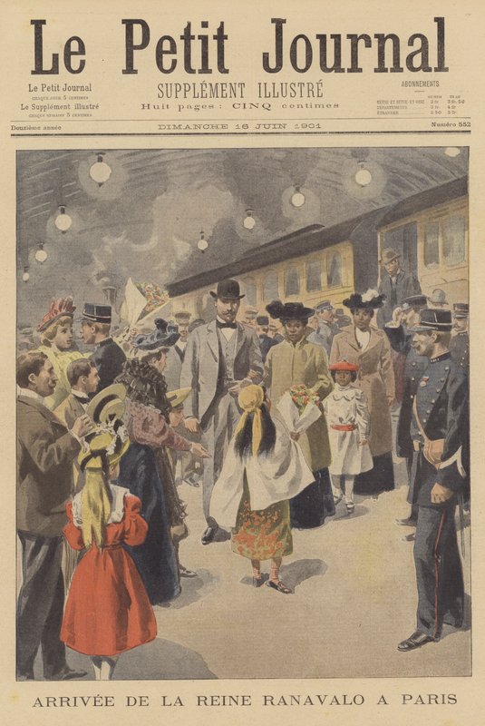 Ranavalo madagaszkári királynő megérkezése Párizsba alkotó: French School