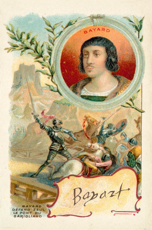 Bayard egyedül védi a Garigliano hidat, 1503 alkotó: French School