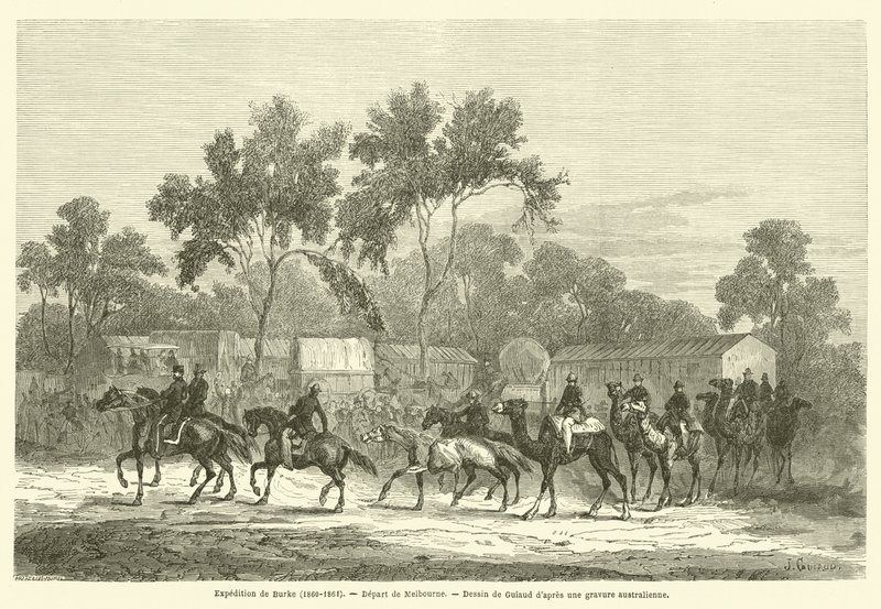 Burke expedíció (1860-1861), indulás Melbourne-ből alkotó: French School