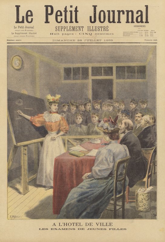Lányok vizsgáznak a Hotel de Ville-ben alkotó: French School