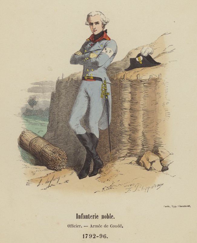 Nemesi gyalogság, tiszt, Conde hadserege, 1792-96 alkotó: French School