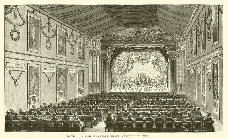 A színházterem belseje, a müncheni kiállításon alkotó: French School