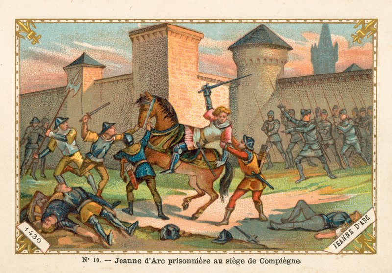 Jeanne of Arc fogságba esett Compiegne ostrománál, 1430 alkotó: French School
