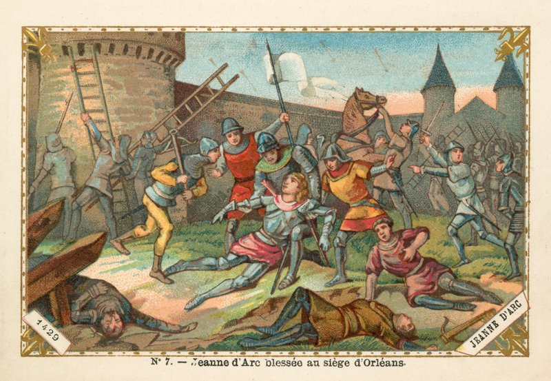 Jeanne of Arc megsebesült Orléans ostrománál, 1429 alkotó: French School