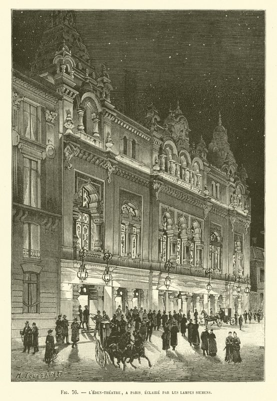 A Den-Theatre Párizsban, Siemens lámpákkal megvilágítva alkotó: French School