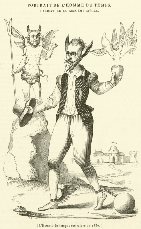 Az idő embere, 1580-as karikatúra alkotó: French School
