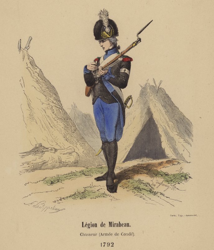 Legion de Mirabeau, Chasseur (Conde hadserege), 1792 alkotó: French School