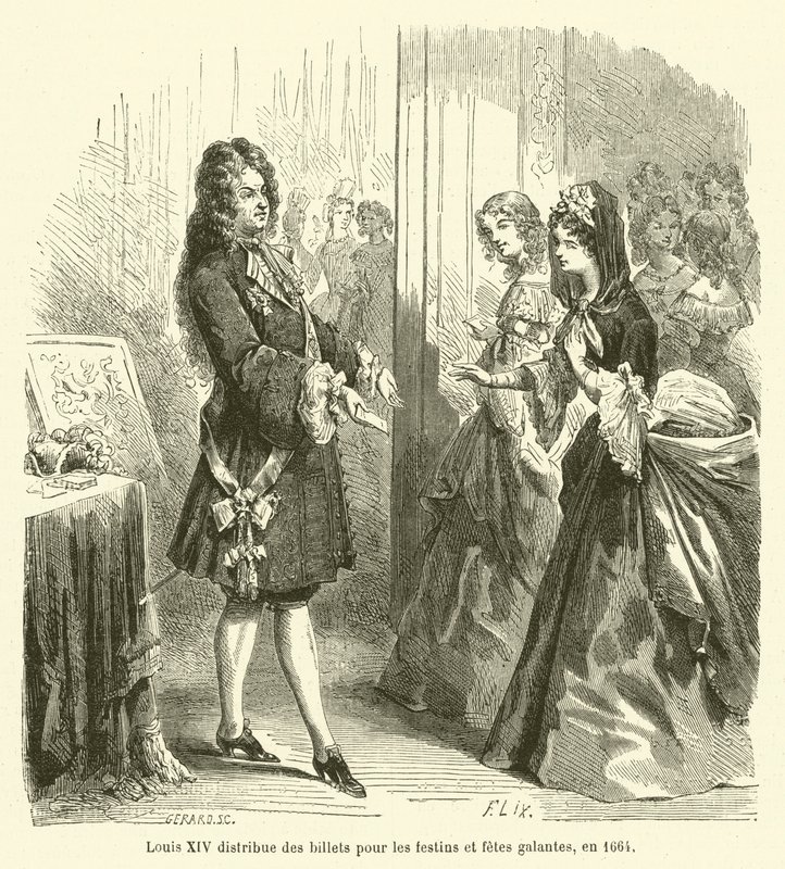 XIV. Lajos 1664-ben lakomákra és ünnepségekre oszt jegyeket alkotó: French School