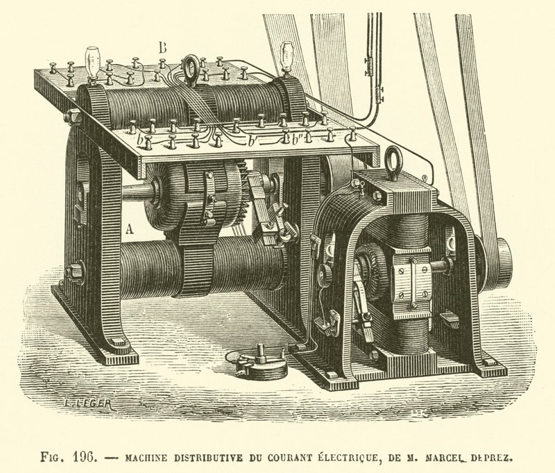 Elektromos áramelosztó gép, Marcel Deprez alkotó: French School