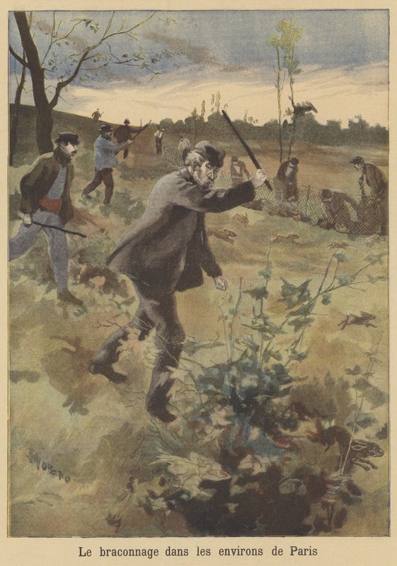 Orvvadászat Párizs külvárosában alkotó: French School