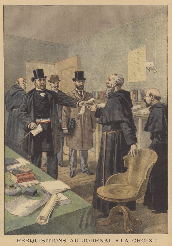 A rendőrség átkutatta a La Croix újság irodáit alkotó: French School