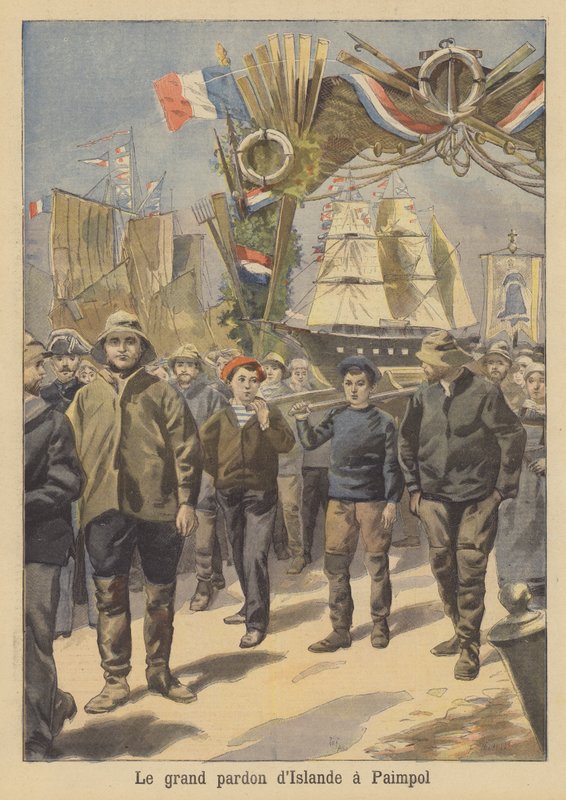 Halászok felvonulása Paimpolban, Bretagne-ban alkotó: French School